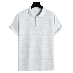 SHEIN White Textured Casual Button Down Shirt